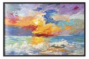 Poster: Bagliore della sera - riflesso del tramonto sull'acqua