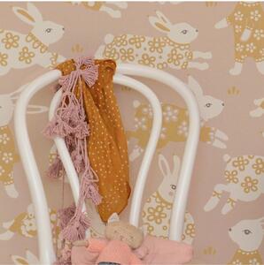 Coniglietto felice carta da parati 0.53 m x 10.05 m, Colori disponibili - Rosa antica