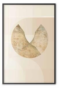 Poster: Mezzaluna - astrazione geometrica su sfondo beige
