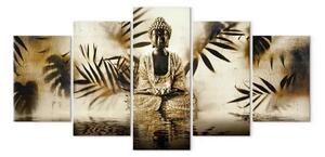 Quadro Buddha grunge (5 pezzi) largo prima variante