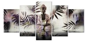 Quadro moderno Buddha Grunge (5 pezzi) largo seconda variante