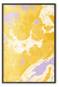 Poster: Yellow vision - astrazione in giallo e viola su sfondo