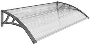 Outsunny Tettoia Moderna in Policarbonato, Alluminio e PP per Balconi, Finestre e Porte, 110x60x18 cm | Aosom Italy