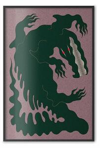 Poster: Drago nero - mostro astratto con occhi rossi