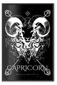 Poster: Zodiaco Capricorno - arte stilizzata con figura cornuta