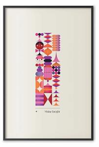 Poster: Shine bright - un'astrazione di forme geometriche nei toni del viola
