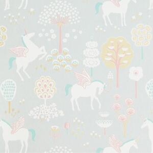 Happy unicorn carta da parati 0.53 m x 10.05 m, Colori disponibili - Grigio perla