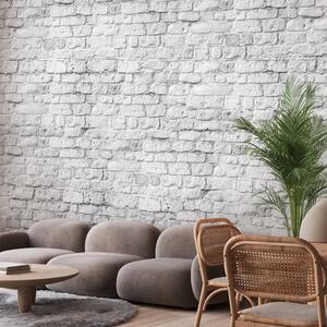 Carta da parati moderna Mattone bianco - una parete classica in stile minimalista