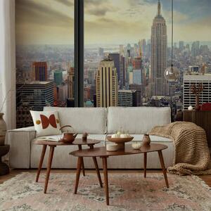 Carta da parati Vista dalla finestra - skyline di New York con Empire State