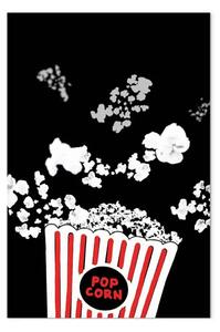 Quadro Cinema - illustrazione di popcorn che esplodono su uno sfondo nero