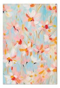 Quadro Fiori pastello - Bouquet acquerello nei toni del rosa e del blu