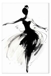 Quadro contemporaneo Ballerina che balla - Silhouette elegante in bianco e nero
