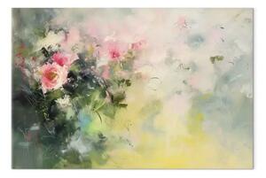 Quadro moderno Fiori del mattino - leggeri fiori astratti su uno sfondo luminoso