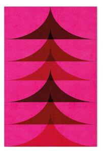 Quadro contemporaneo Struttura astratta - forme stratificate in rosa e rosso