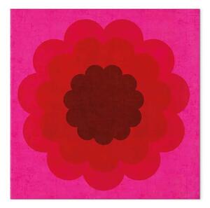 Quadro moderno Fiore a strati - motivo astratto rosa in rosso