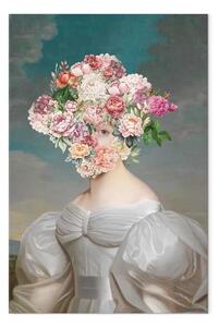 Quadro contemporaneo Maschera floreale - donna con fiori al posto del volto