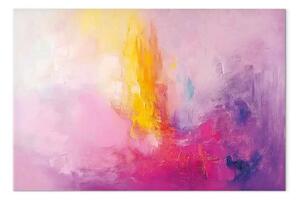 Quadro Bagliore dorato - pennellate nei toni caldi del rosa e del giallo