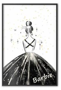 Poster: Silhouette alla moda - donna elegante in abito da sera nero