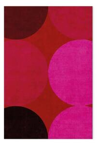 Quadro Geometria di colori - cerchi rossi e rosa contrastanti