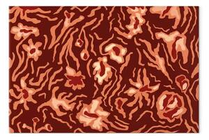 Quadro Motivo tropicale - motivi vegetali stilizzati nei toni del marrone e del beige