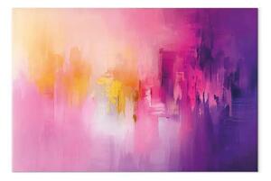 Quadro Ovest arcobaleno - paesaggio astratto con transizioni di rosa e viola