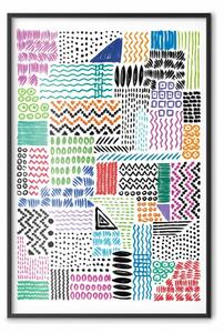 Poster: Modelli colorati - forme geometriche e linee in stile astratto
