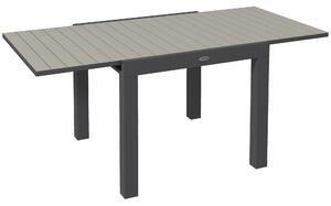 Outsunny Tavolo da Giardino Allungabile per 4-6 Persone con Piano a Doghe, in Alluminio, 81/162x80x75 cm, Grigio|Aosom