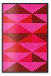 Poster: Simmetria rossa - motivo minimalista con forme geometriche dinamiche