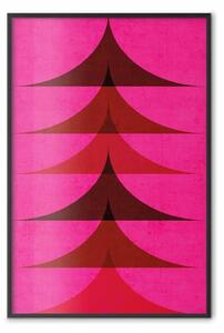 Poster: Onde rosa - composizione geometrica con archi ripetuti