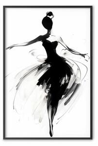 Poster: Ballerina in danza - composizione dinamica di ballerina in tonalità monocromatiche