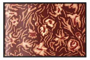 Poster: Astrazioni calde - composizione decorativa di fiori in tonalità marrone e beige