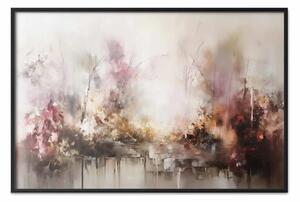 Poster: Paesaggio nebbioso - paesaggio astratto in tonalità pastello autunnali