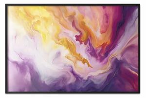 Poster: Nuvola colorata - astrazione dinamica in tonalità viola e giallo