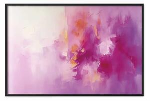 Poster: Fioritura colorata - scena astratta con colori intensi rosa e arancione