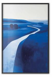 Poster: Sentiero tortuoso - paesaggio pittoresco con strada serpeggiante tra colline