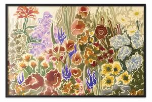 Poster: Giardino colorato - composizione astratta di fiori dai colori vivaci