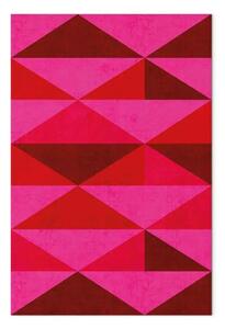 Quadro contemporaneo Geometria del rosa - triangoli nei toni del rosso