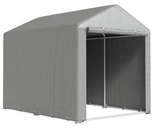Outsunny Capanno Porta Attrezzi e Tenda Garage per Bici e Moto con Copertura Anti-UV, 1.6x2m, Grigio Chiaro | Aosom Italy