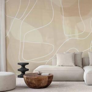 Carta da parati Geometria morbida - composizione minimalista con forme fluide delicate