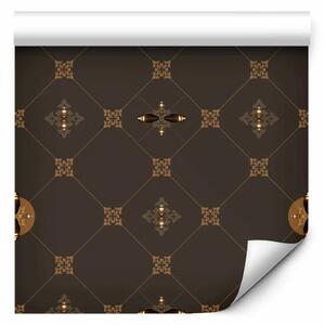 Tappezzerie Scarabei nobili - motivo marrone con elegante ornamento