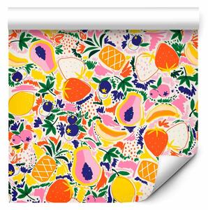 Tappezzerie Cocktail esotico - illustrazione vivace di frutti disegnati liberamente