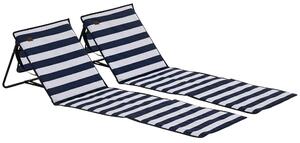 Outsunny Set 2 Sdraio da Spiaggia Pieghevoli e Regolabili con Tasca, in Acciaio e Poliestere, 142x51x40 cm, Multicolore