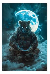 Quadro contemporaneo Orso lunare - guerriero in abbigliamento militare