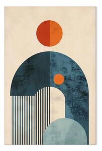 Quadro moderno Ispirato Bauhaus - cerchi e linee contrastanti in forma geometrica