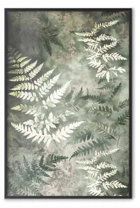 Poster: Felci e sfumature di verde - composizione di foglie in disposizione coerente