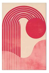 Quadro moderno Ispirato Bauhaus - linee geometriche e cerchio su sfondo beige