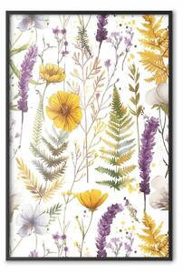 Poster: Armonia della natura: verde, viola e giallo