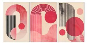Quadro contemporaneo Ispirato Bauhaus - contrasti di figure geometriche su sfondo beige