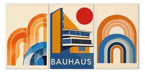 Quadro Ispirato Bauhaus - archi colorati e architettura modernista