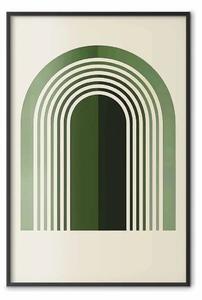 Poster: Ispirato Bauhaus - motivo moderno con archi in sfumature di verde